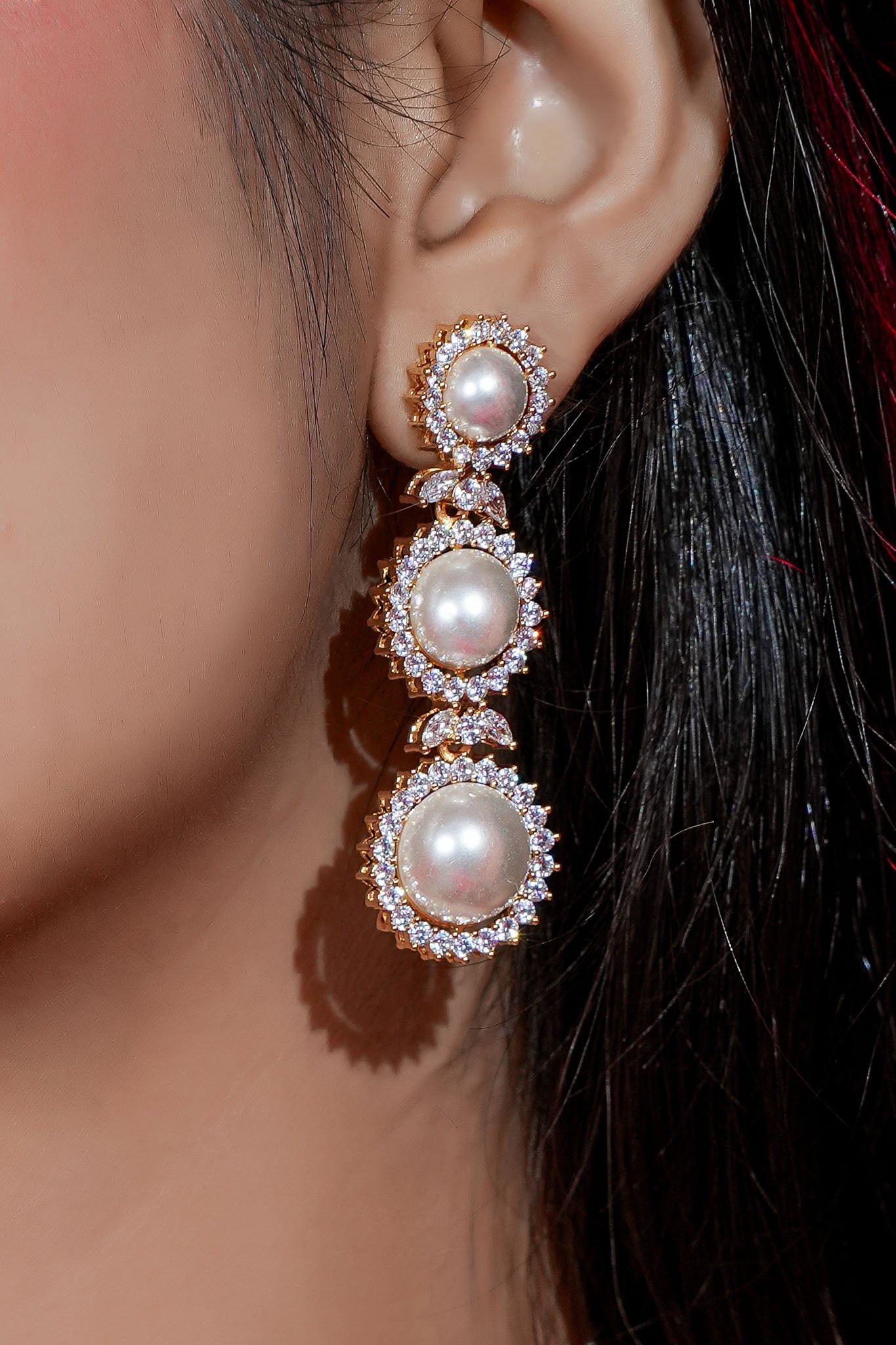 Princess Diana Pearl Necklace & Earring Set