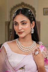 Maharani Gayatri Devi Pearl Necklace & Earring Set