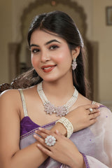 Maharani Suniti Devi Pearl Necklace & Earring Set