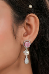 Rosé Symphony Pearl Necklace & Earring Set