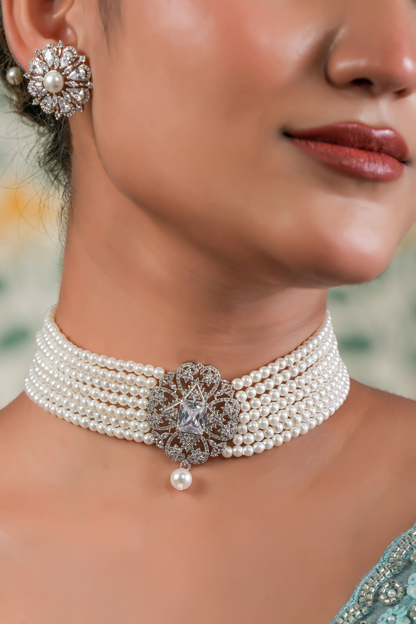 Pankhuri Pearl Choker & Earring Set