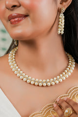 Noor-e-Taj Pearl Necklace & Earring Set