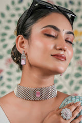 Blush Empress Pearl Choker & Earring Set