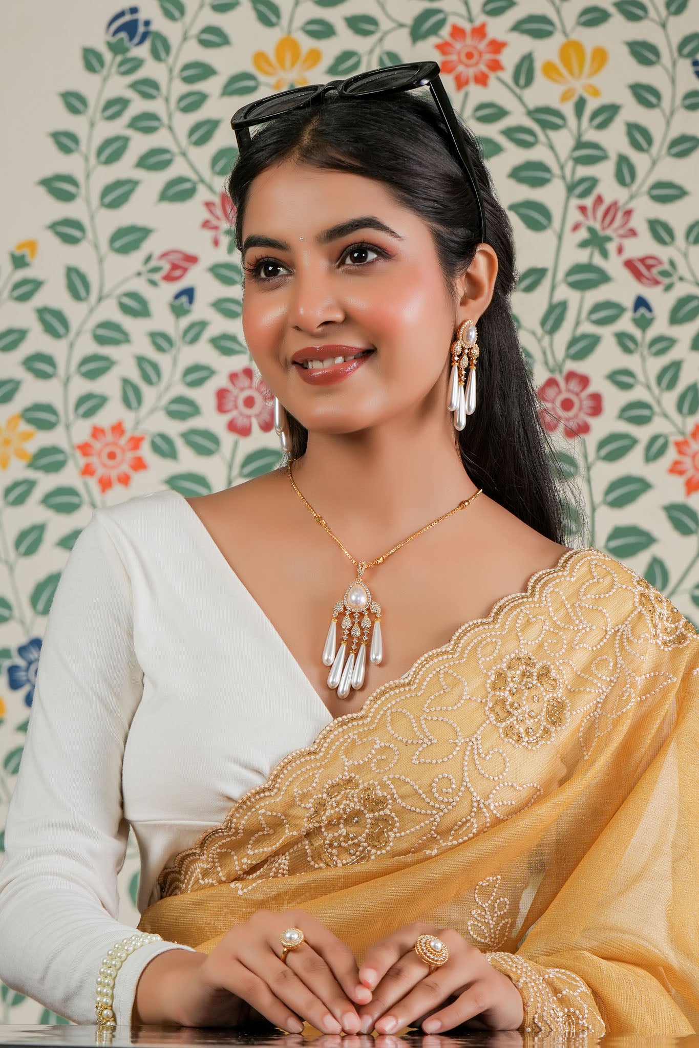 Pearl Chandelier Pearl Pendant & Earring Set