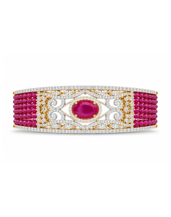 Ruby Noire Gold Elegance Bracelet