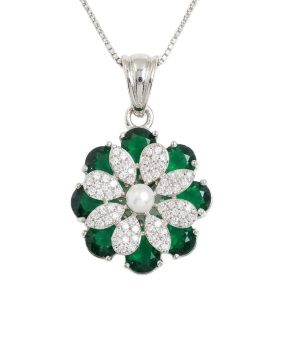 Emerald Bloom Elegance Pendant