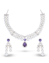 Amethyst Pearl Necklace & Earrings Set