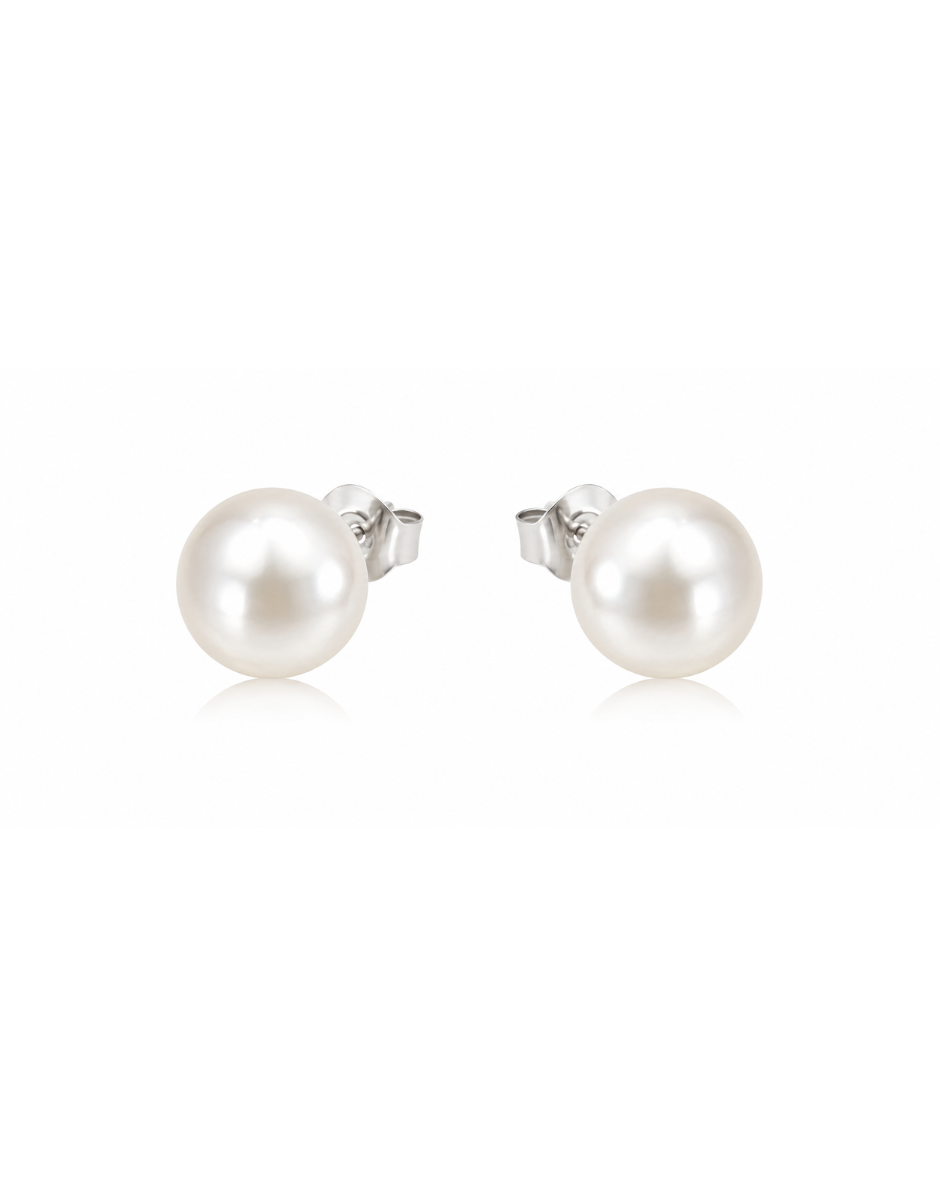 Ivory Glow Pearl Stud Earrings