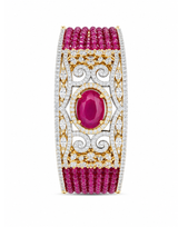 Ruby Noire Gold Elegance Bracelet