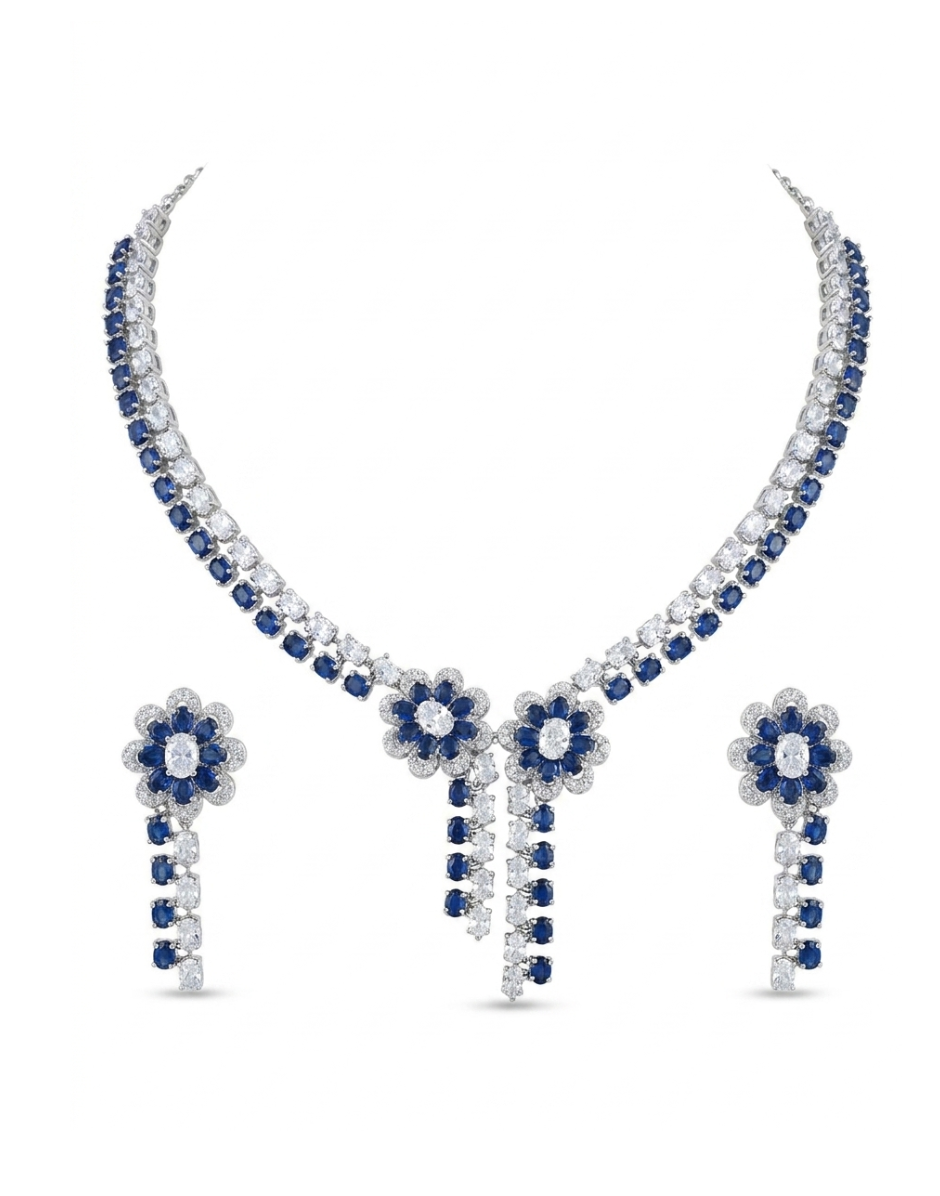Royal Charm Floral Drop Necklace Set