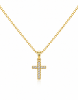 Divine Spark Gold-Plated Cross Pendant with Chain