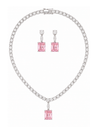Aura Drop Tennis Statement Necklace Set