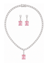 Aura Drop Tennis Statement Necklace Set