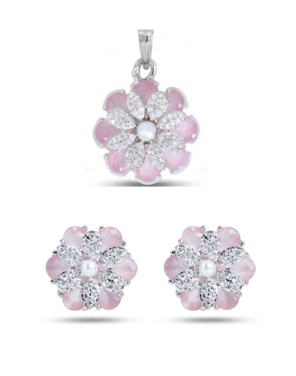 Blush Petal Glow Pendant Set