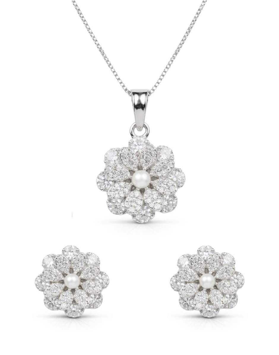 Ivory Blossom Spark Pendant Set
