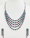 Regal Trinity Gem Layered Necklace Set