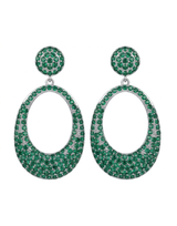 Luxe Verde Circle Statement Earrings
