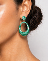 Luxe Verde Circle Statement Earrings