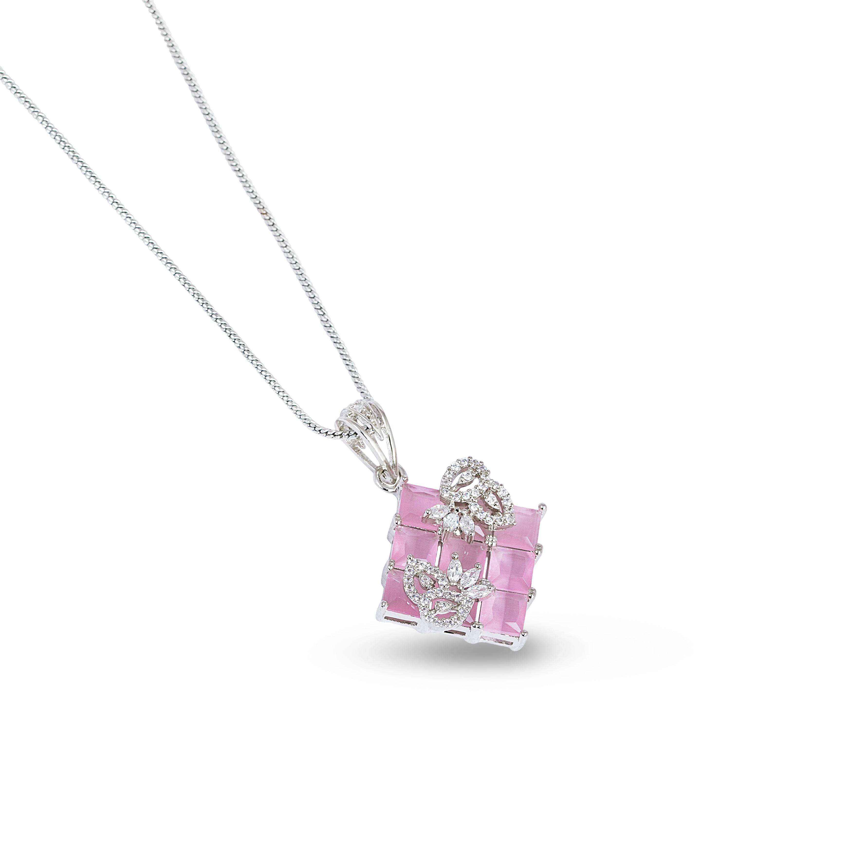 Blush Mosaic Pendant & Earrings Set - Anoree