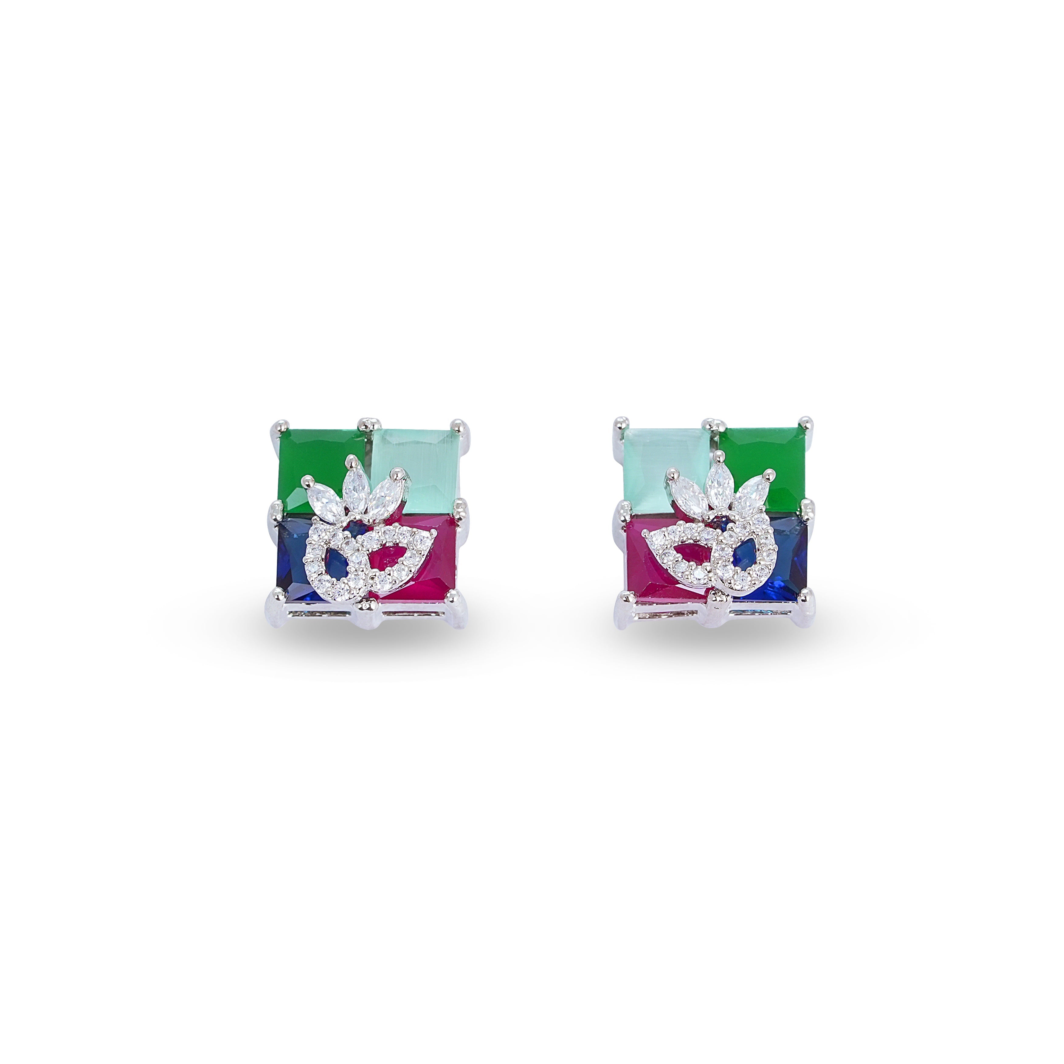 Rainbow Mosaic Pendant & Earrings Set - Anoree