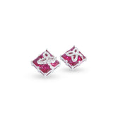 Crimson Bloom Mosaic Pendant & Earrings Set - Anoree