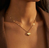 Dainty Heart Pendant with Chain 18KT Gold Plated Demi-Fine Necklace