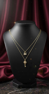 Lock and Key 18 KT Gold Plated Demi-Fine Necklace