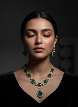 Rani Vilas Moissanite Necklace Set and Earrings