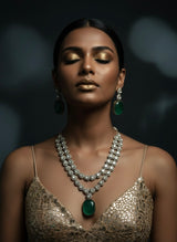 Shahi Aarohi Moissanite Necklace Set and Earrings