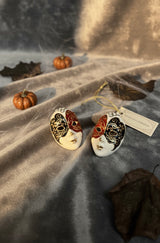 Halloween red and white Earrings 18 KT Gold Plated Demi-Fine Earrings