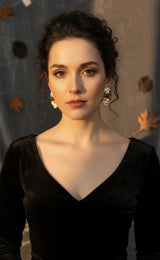 Halloween red and white Earrings 18 KT Gold Plated Demi-Fine Earrings