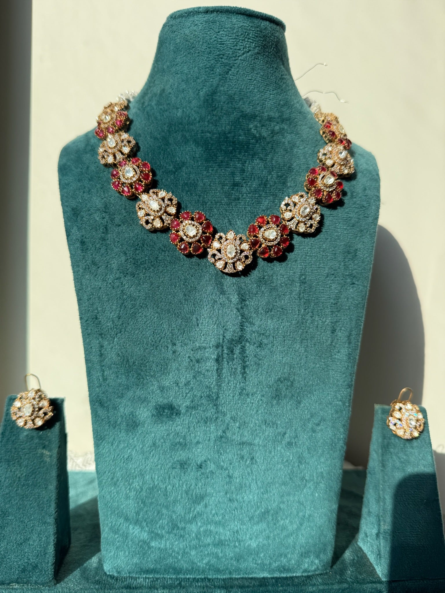 Amaltaas Royal Moissanite Necklace Set and Earrings