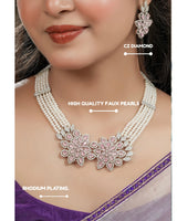 Maharani Suniti Devi Pearl Necklace & Earring Set