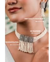 Maharani Mehtab Kaur Pearl Choker & Earring Set