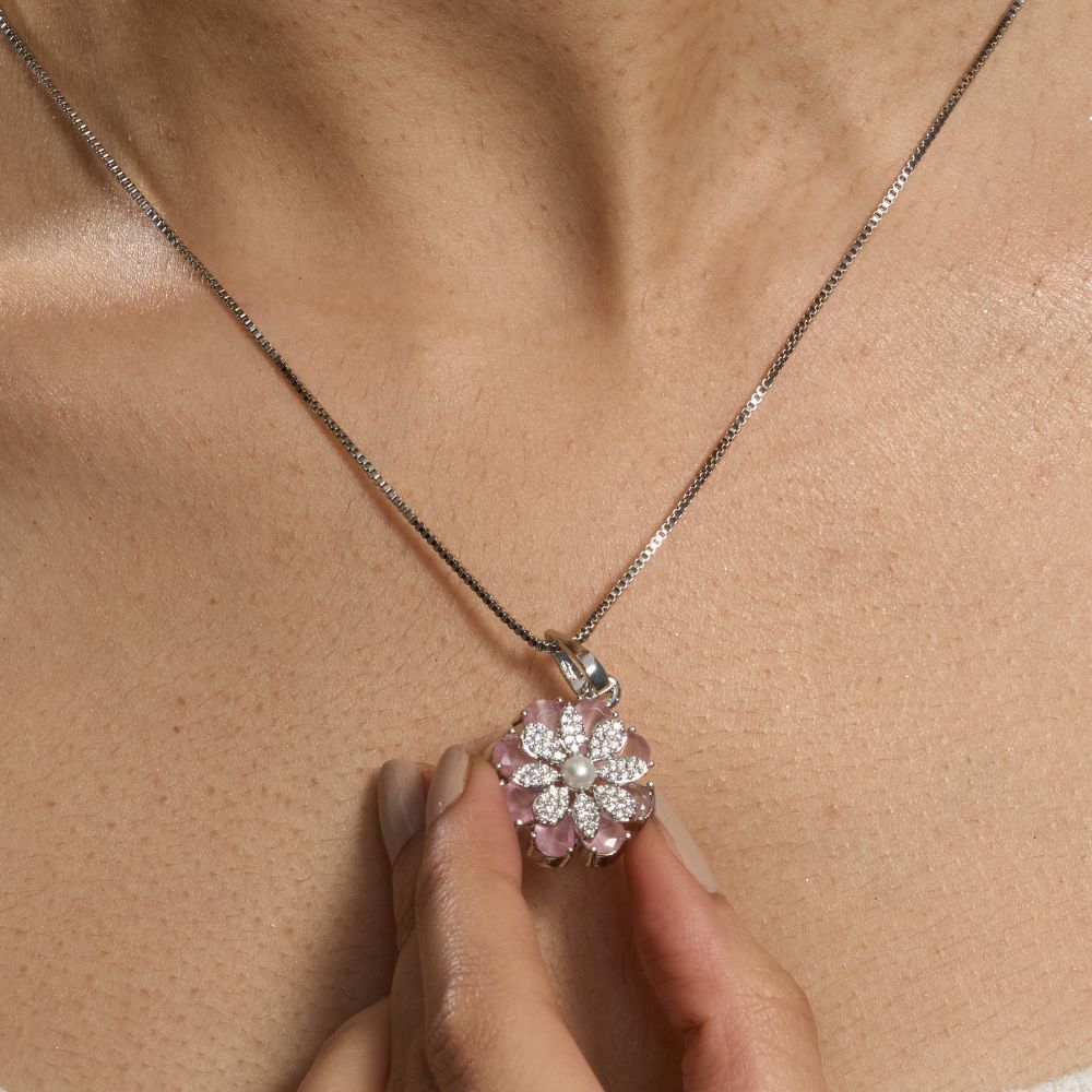 Blush Petal Glow Pendant
