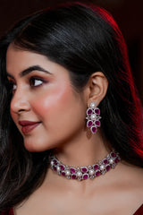 Ruby Royale PearlChoker & Earring Set
