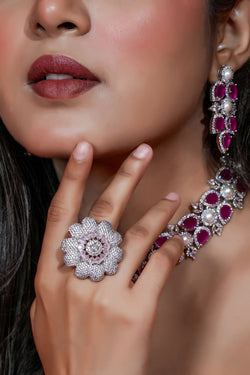 Floral Blush Cocktail Ring