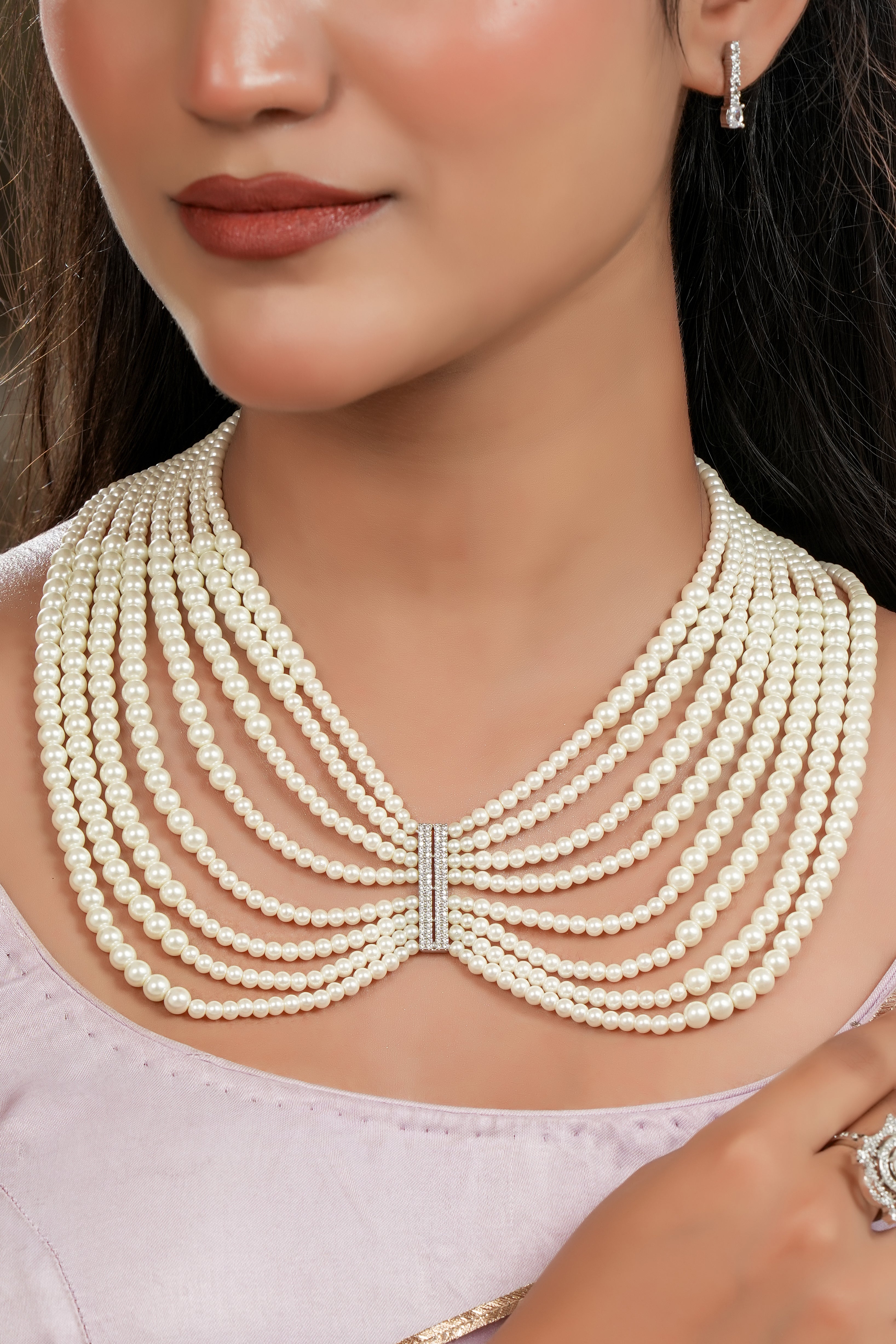 Maharani Sita Devi Pearl Necklace & Earring Set