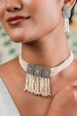 Maharani Mehtab Kaur Pearl Choker & Earring Set