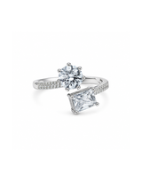 Two diamond rings on a white background