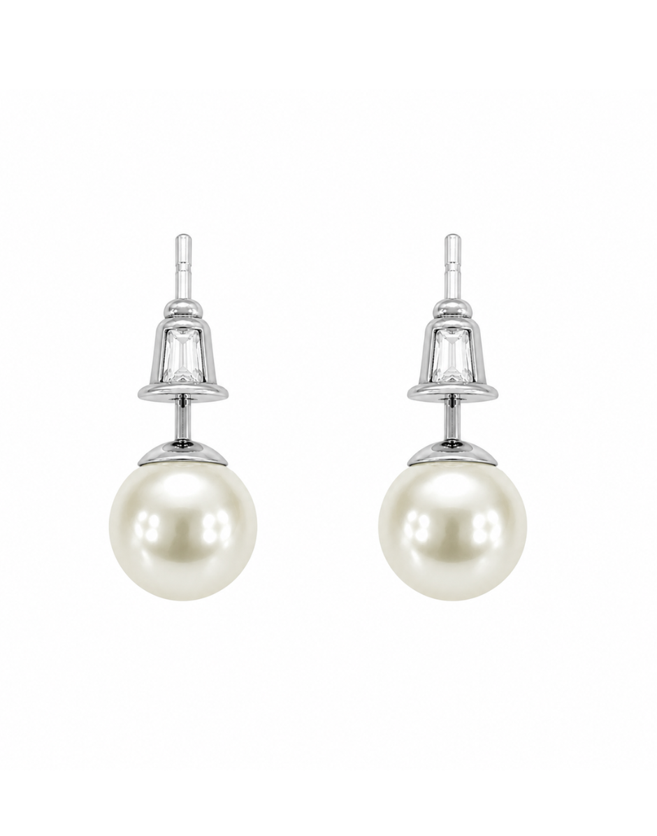 Ivory Glow Pearl Stud Earrings