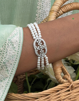 Celeste Pearl Halo Bracelet