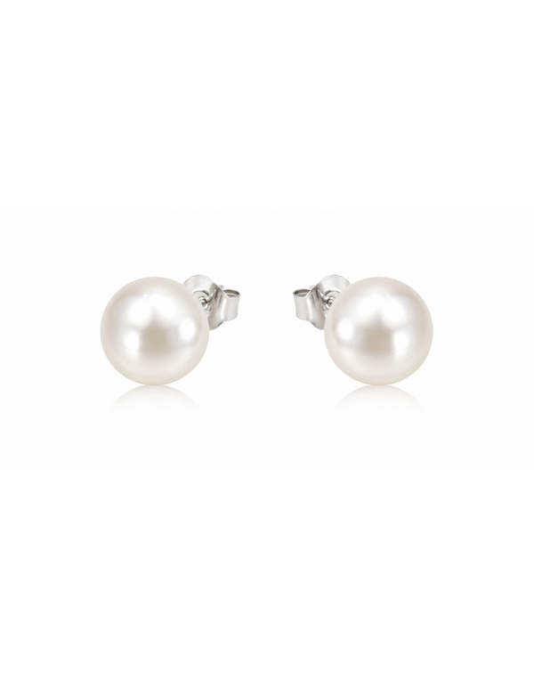 Ivory Glow Pearl Stud Earrings