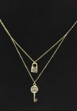 Lock and Key 18 KT Gold Plated Demi-Fine Necklace